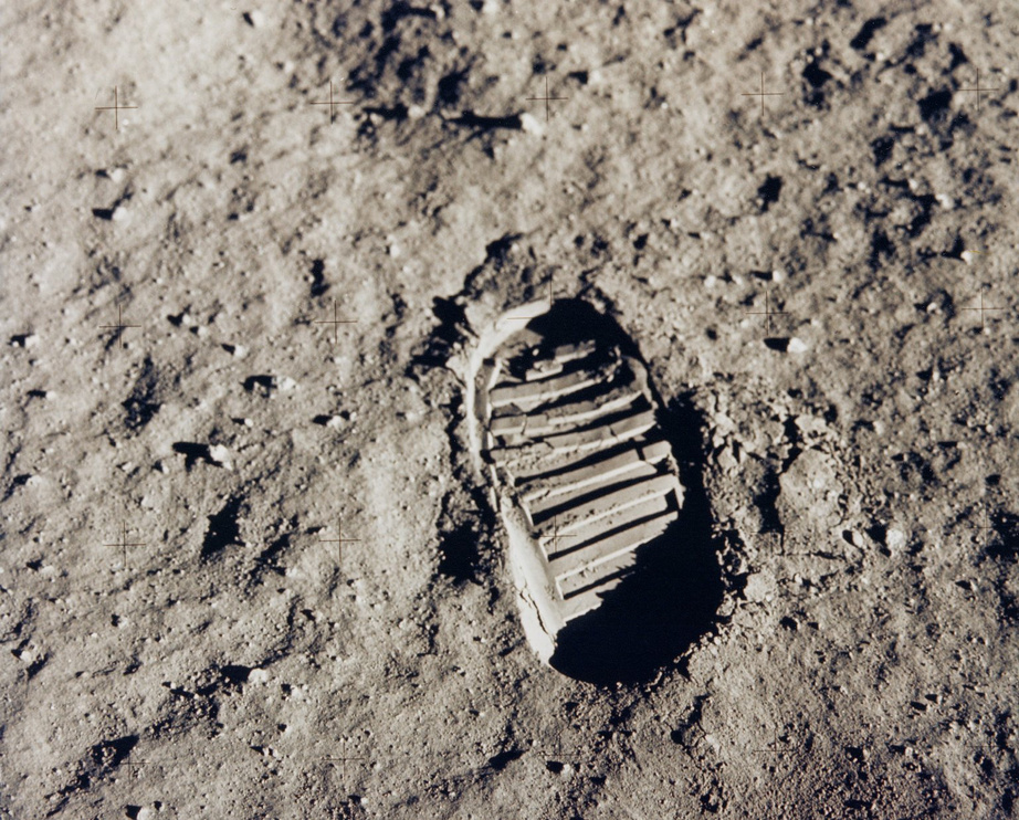 Buzz Aldrin's Bootprint on the Moon for Apollo 11 Mission