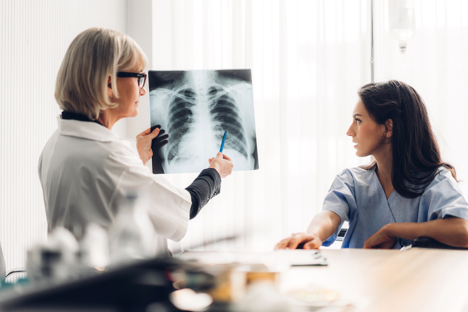 Senior Woman Doctor Wearing Uniform with Stethoscope Service Hel